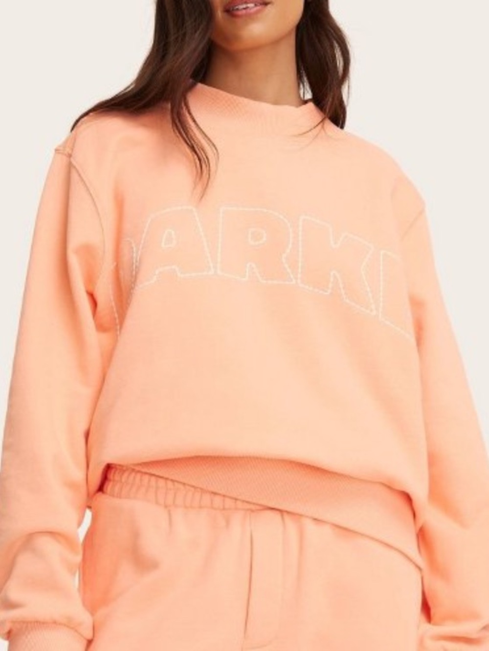 Parke Mockneck Pullover Sweatshirt - Peach Orange L/XL